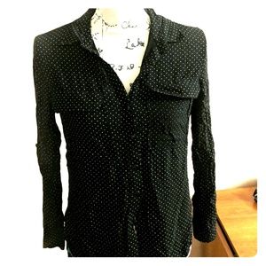 Polka Dot Collared Button Up